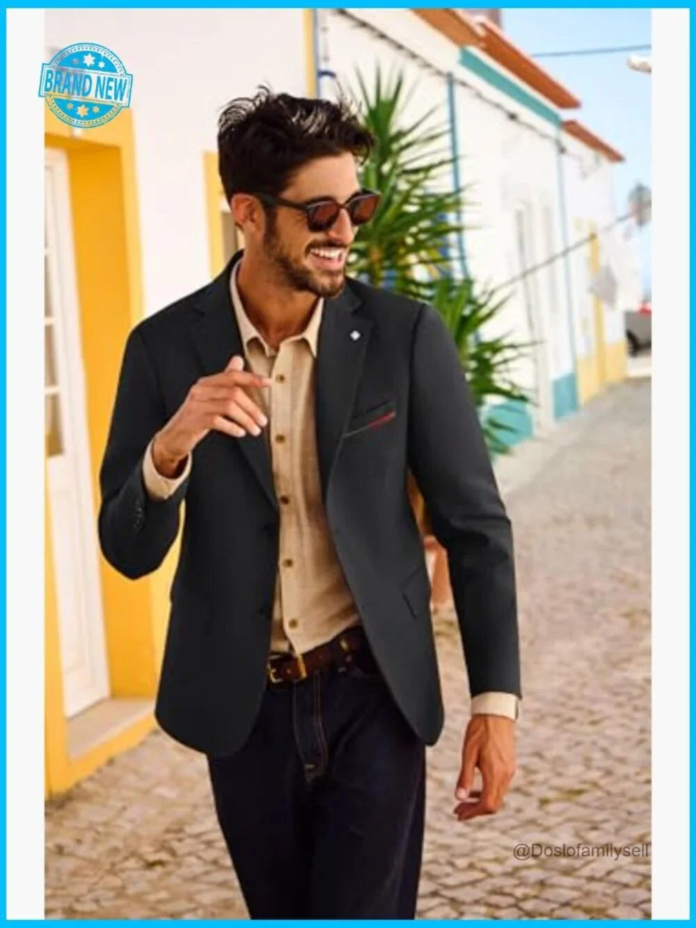 Lightweight Sport Coat Blazer Modern Fitted Two Button Notch Lapel Removable